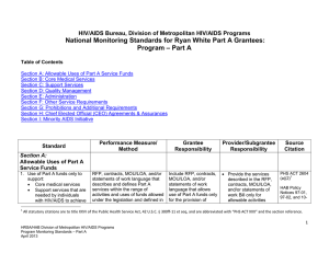 National Monitoring Standards for Ryan White Part A Grantees: