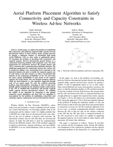Aerial Platform Placement Algorithm to Satisfy Connectivity and Capacity Constraints in
