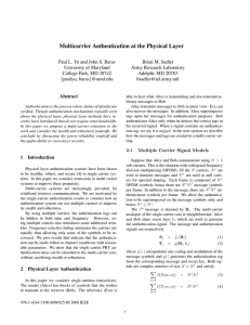 Multicarrier Authentication at the Physical Layer