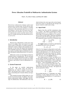 Power Allocation Tradeoffs in Multicarrier Authentication Systems Abstract
