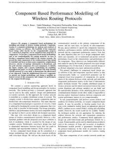 Component Based Performance Modelling of Wireless Routing Protocols