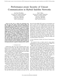 Performance-aware Security of Unicast Communication in Hybrid Satellite Networks Ayan Roy-Chowdhury