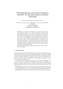Path Optimization and Trusted Routing in MANET: An Interplay Between Ordered Semirings