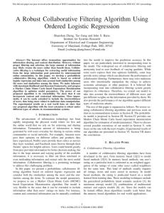 A Robust Collaborative Filtering Algorithm Using Ordered Logistic Regression