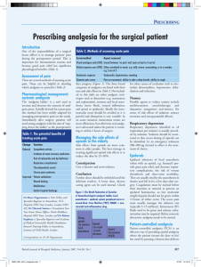 Prescribing analgesia for the surgical patient P Introduction rescribing
