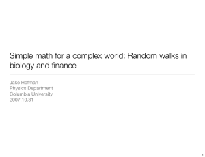 Simple math for a complex world: Random walks in Jake Hofman