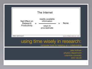 using time wisely in research: