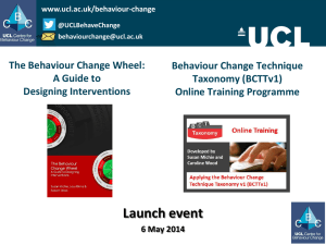 The Behaviour Change Wheel: Behaviour Change Technique A Guide to Taxonomy (BCTTv1)