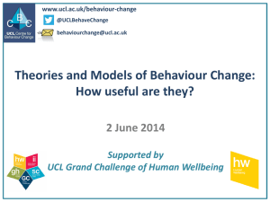 Theories and Models of Behaviour Change: How useful are they? Supported by