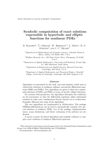 Symbolic computation of exact solutions expressible in hyperbolic and elliptic