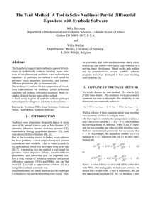 The Tanh Method: A Tool to Solve Nonlinear Partial Differential