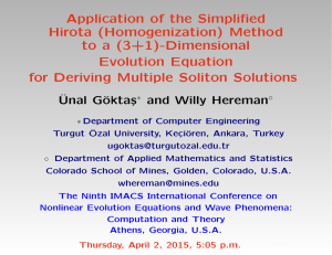 Application of the Simplified Hirota (Homogenization) Method to a (3+1)-Dimensional Evolution Equation