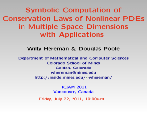 Symbolic Computation of Conservation Laws of Nonlinear PDEs in Multiple Space Dimensions