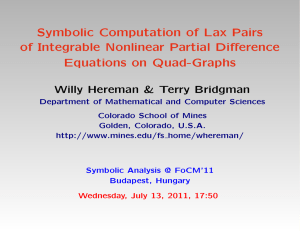 Symbolic Computation of Lax Pairs of Integrable Nonlinear Partial Difference