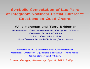 Symbolic Computation of Lax Pairs of Integrable Nonlinear Partial Difference