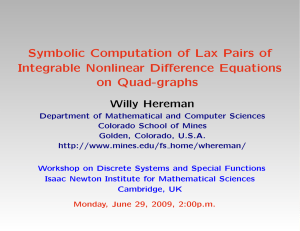 Symbolic Computation of Lax Pairs of Integrable Nonlinear Difference Equations on Quad-graphs