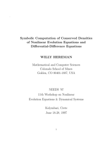 Symbolic Computation of Conserved Densities of Nonlinear Evolution Equations and Differential-Difference Equations