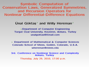 Symbolic Computation of Conservation Laws, Generalized Symmetries, and Recursion Operators for