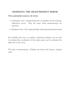 MODELING THE MEASUREMENT ERROR Two potential sources of error: