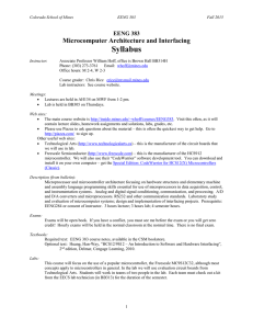 Syllabus Microcomputer Architecture and Interfacing EENG 383
