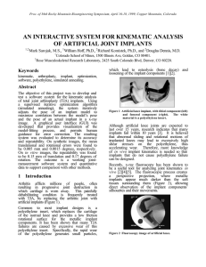 AN INTERACTIVE SYSTEM FOR KINEMATIC ANALYSIS OF ARTIFICIAL JOINT IMPLANTS