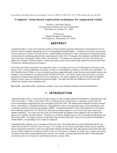 Computer vision-based registration techniques for augmented reality