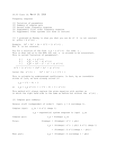 , March 10, 2010 18.03 Class 16  Frequency response