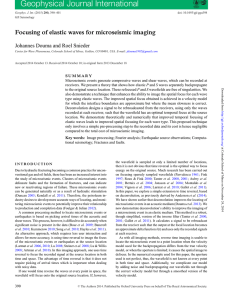 Geophysical Journal International Focusing of elastic waves for microseismic imaging