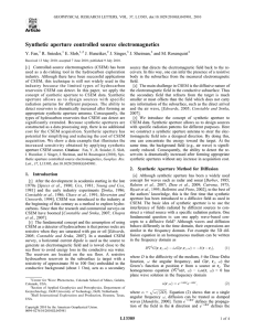 Synthetic aperture controlled source electromagnetics Y. Fan, R. Snieder, E. Slob,