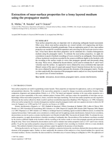 Extraction of near-surface properties for a lossy layered medium K. Mehta,