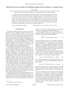 Retrieving the Green’s function of the diffusion equation from the... * Snieder