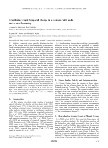 Monitoring rapid temporal change in a volcano with coda wave interferometry