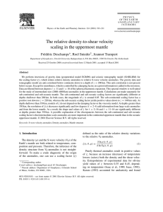 The relative density-to-shear velocity scaling in the uppermost mantle Frédéric Deschamps