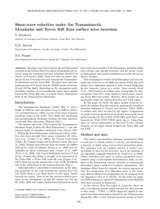 Shear-wave velocities under the Transantarctic S. Bannister R.K. Snieder