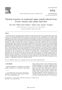 Thermal structure of continental upper mantle inferred from