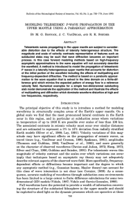 Bulletin of the Seismological Society of America, Vol. 83, No.... MODELING  TELESEISMIC  P-WAVE  PROPAGATION  IN ...