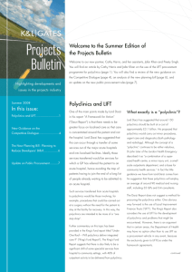 Projects Bulletin Welcome to the Summer Edition of the Projects Bulletin