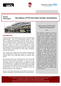 Hereditary ATTR Val122Ile Cardiac Amyloidosis Introduction Patient Information