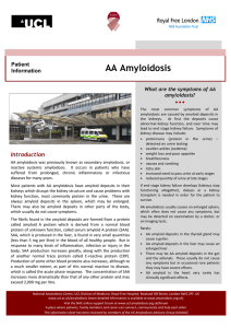 AA Amyloidosis Patient Information What are the symptoms of AA