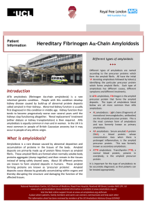 Hereditary Fibrinogen A Patient Information Different types of amyloidosis