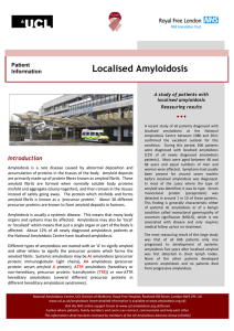 Localised Amyloidosis Patient Information A study of patients with