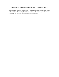 Until the next of the formal release of the UCODE... can be maintained by inserting the following sections in the... ADDITIONS TO THE UCODE MANUAL APPLICABLE TO UCODE 3.0