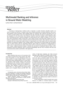 Multimodel Ranking and Inference in Ground Water Modeling Abstract by Eileen Poeter