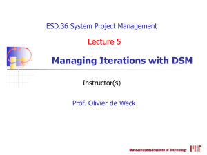 Managing Iterations with DSM Lecture 5 ESD.36 System Project Management