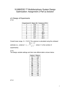 16.888/ESD 77 Multidisciplinary System Design Optimization: Assignment 2 Part a) Solution