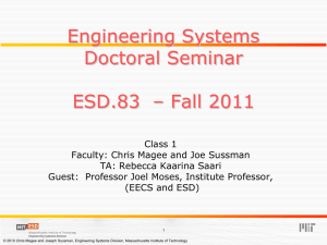 Engineering Systems Doctoral Seminar ESD.83  – Fall 2011