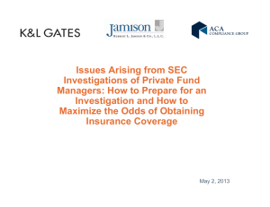 Issues Arising from SEC Investigations of Private Fund Investigation and How to