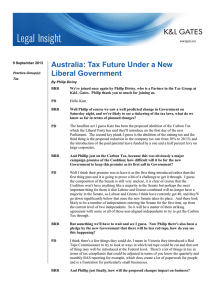 Australia: Tax Future Under a New Liberal Government