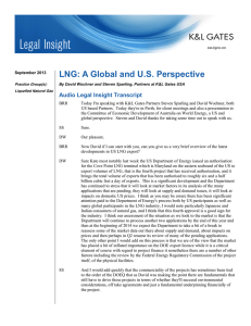 LNG: A Global and U.S. Perspective Audio Legal Insight Transcript