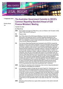 The Australian Government Commits to OECD's Finance Ministers' Meeting